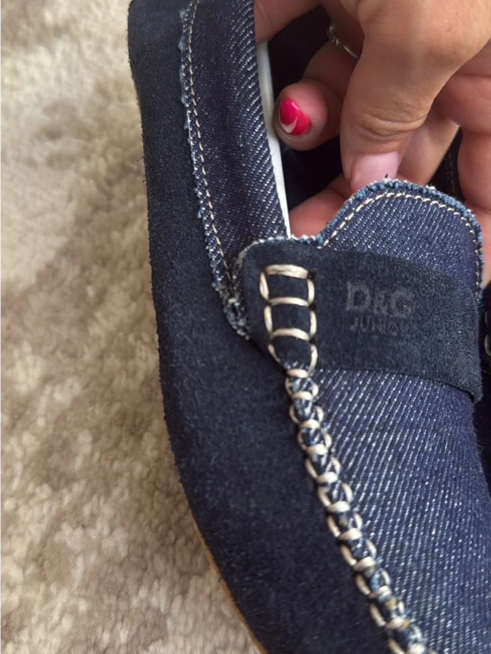 VTG 2000s D&G Junior Denim Loafers Shoes NWT Deadstock Y2K Size 35